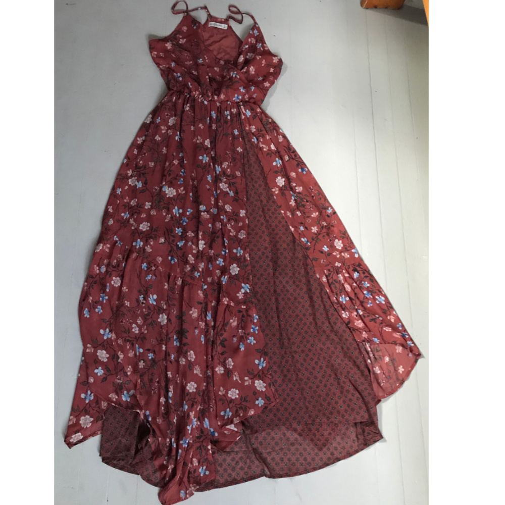 Maxi Mixed Print Dress with Slit